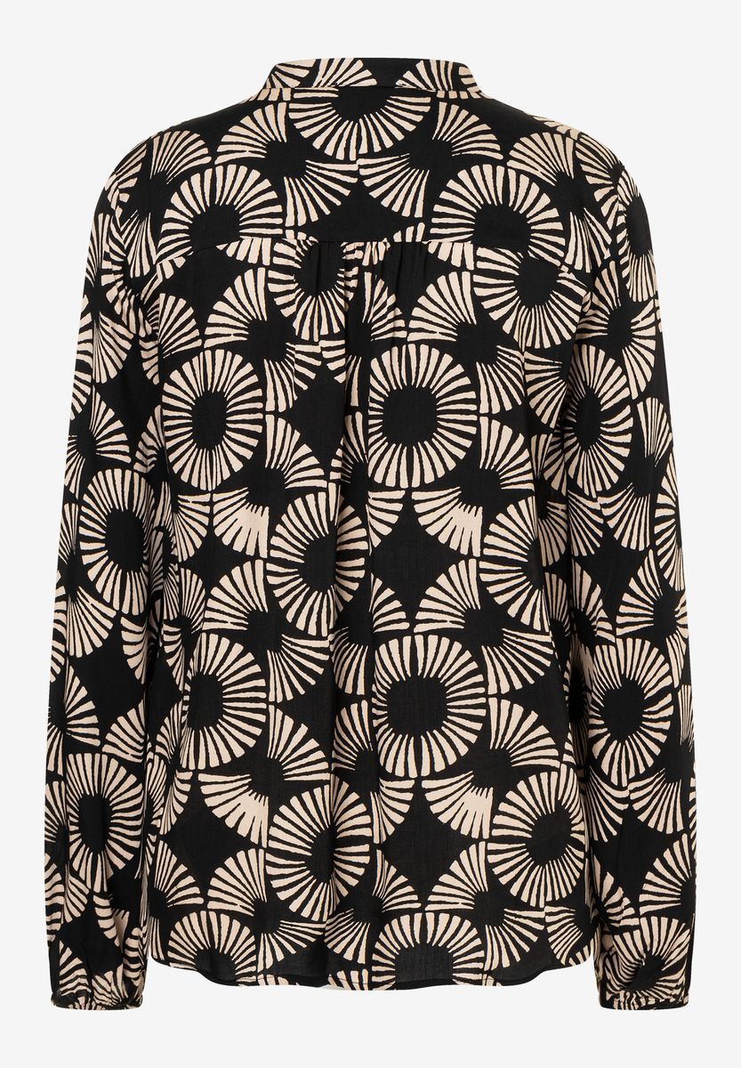 Viskosebluse mit Print und langen Ärmeln