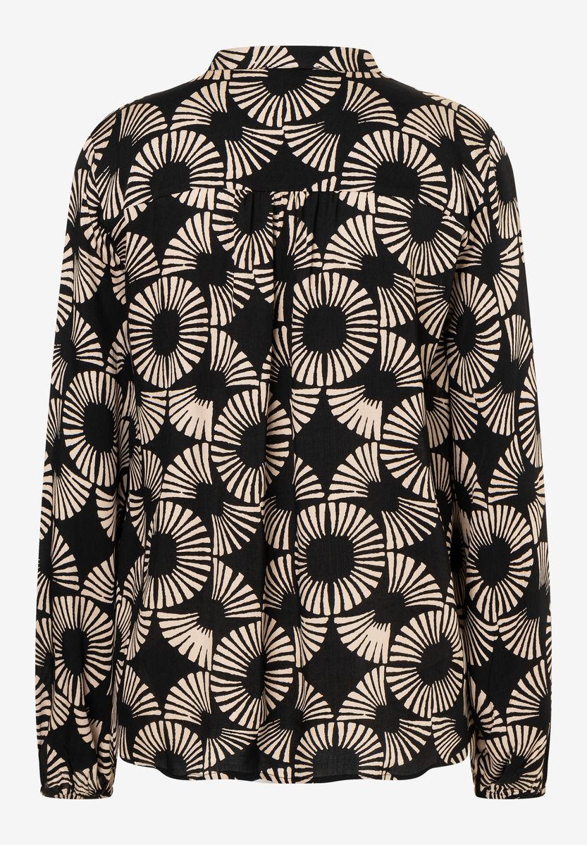 Viskosebluse mit Print und langen Ärmeln