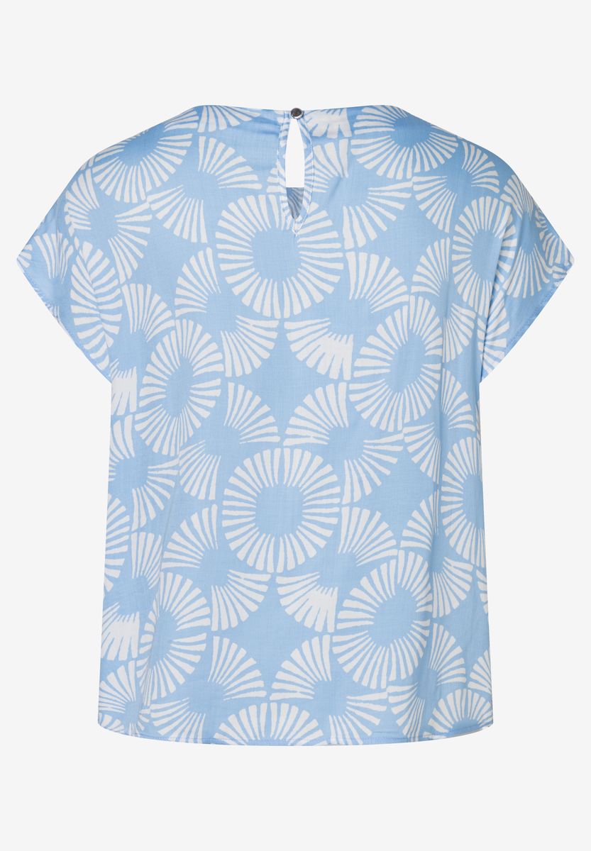 Blusenshirt mit Sonnen-Print und Falten
