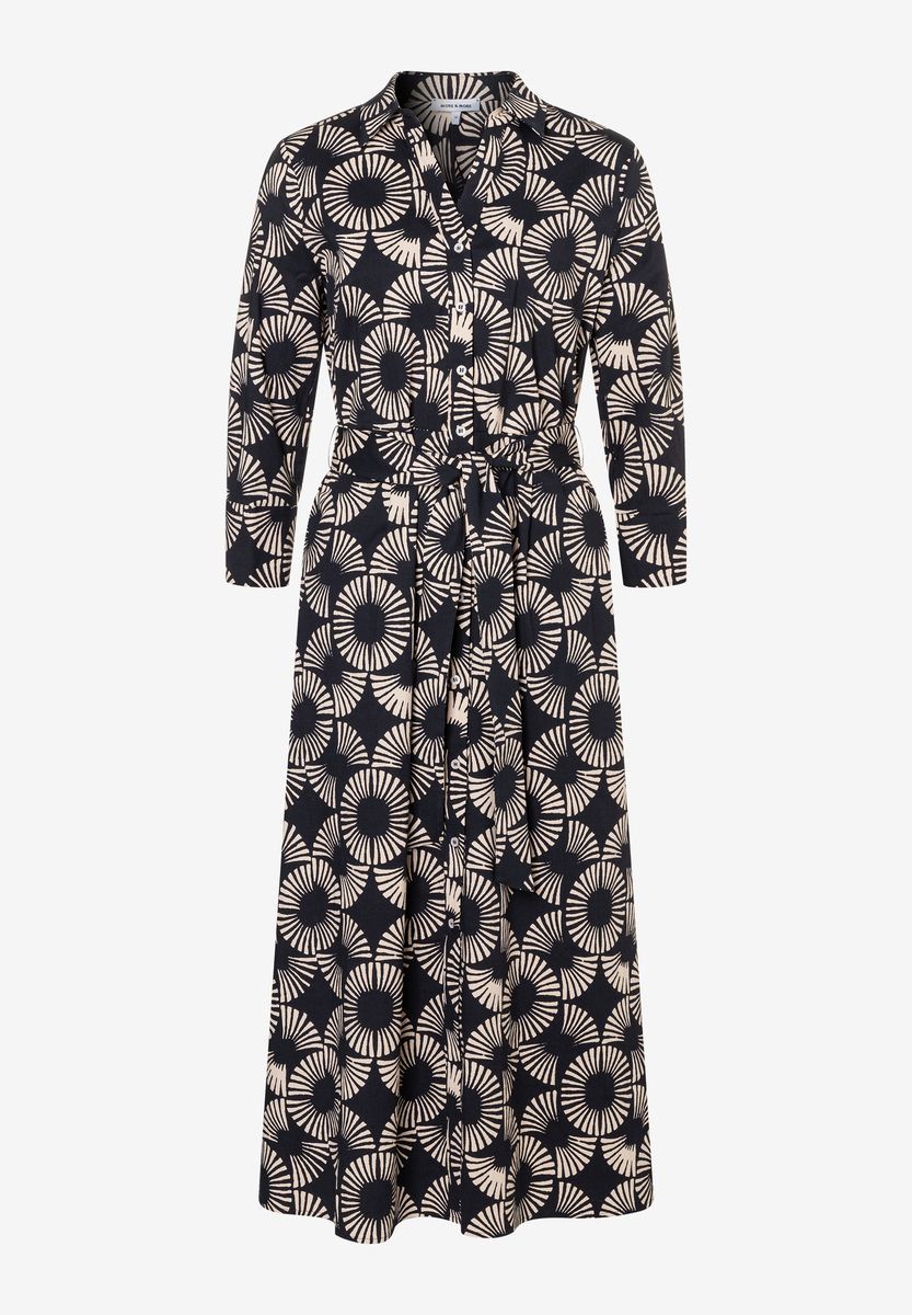 Langes Hemdblusenkleid mit Print