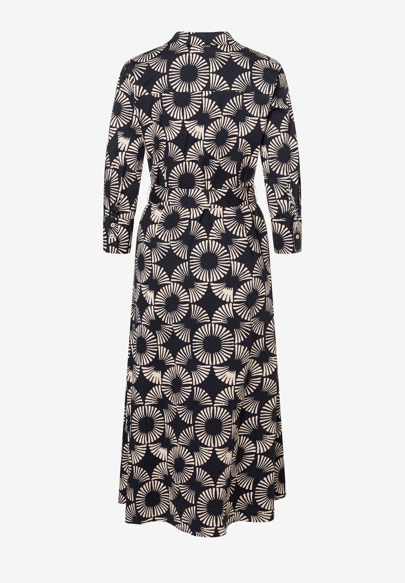 Langes Hemdblusenkleid mit Print