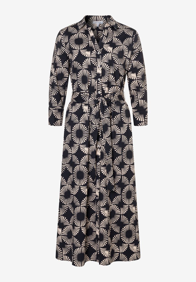 Langes Hemdblusenkleid mit Print