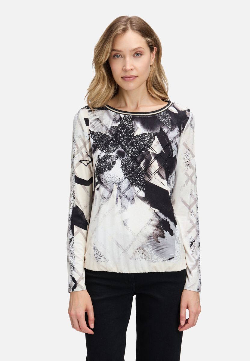 Langarmshirt mit abstraktem Print