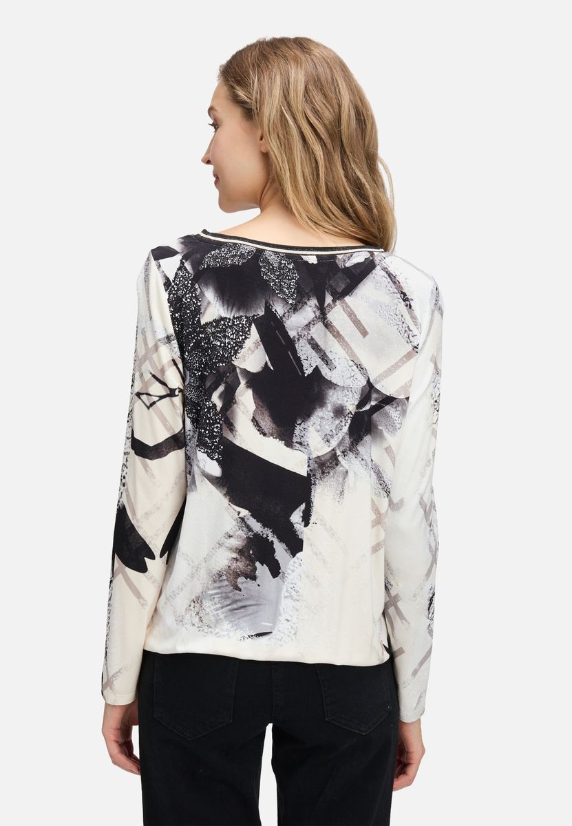 Langarmshirt mit abstraktem Print
