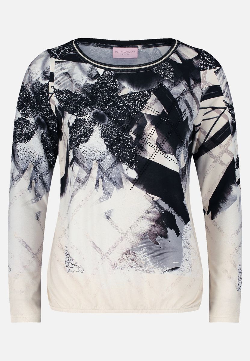 Langarmshirt mit abstraktem Print