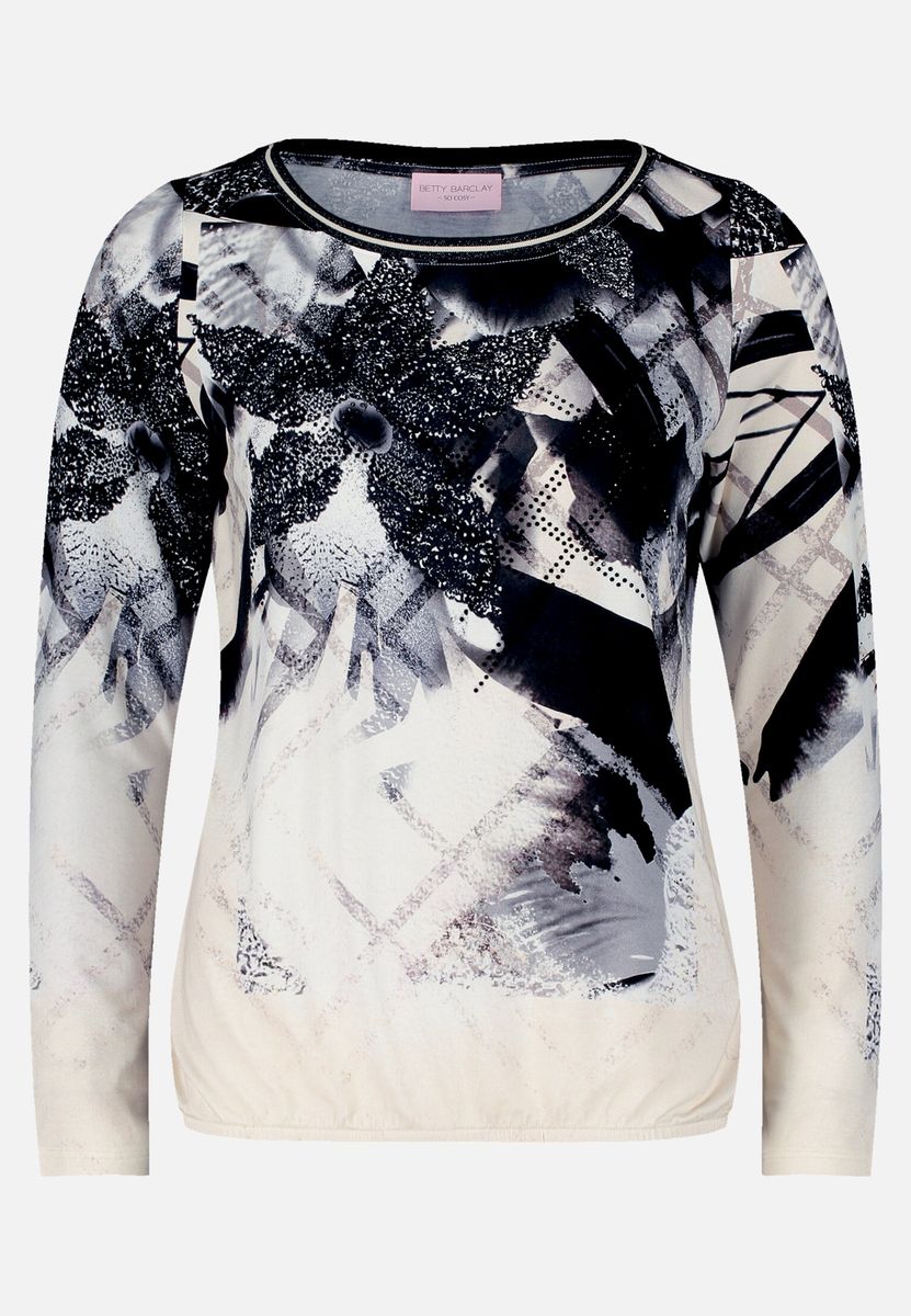 Langarmshirt mit abstraktem Print