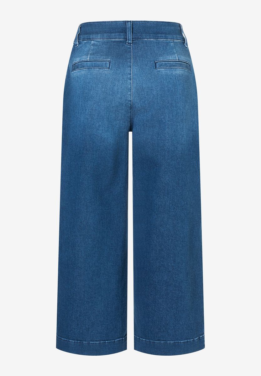 Weitbeinige High Waist Denim Culottes