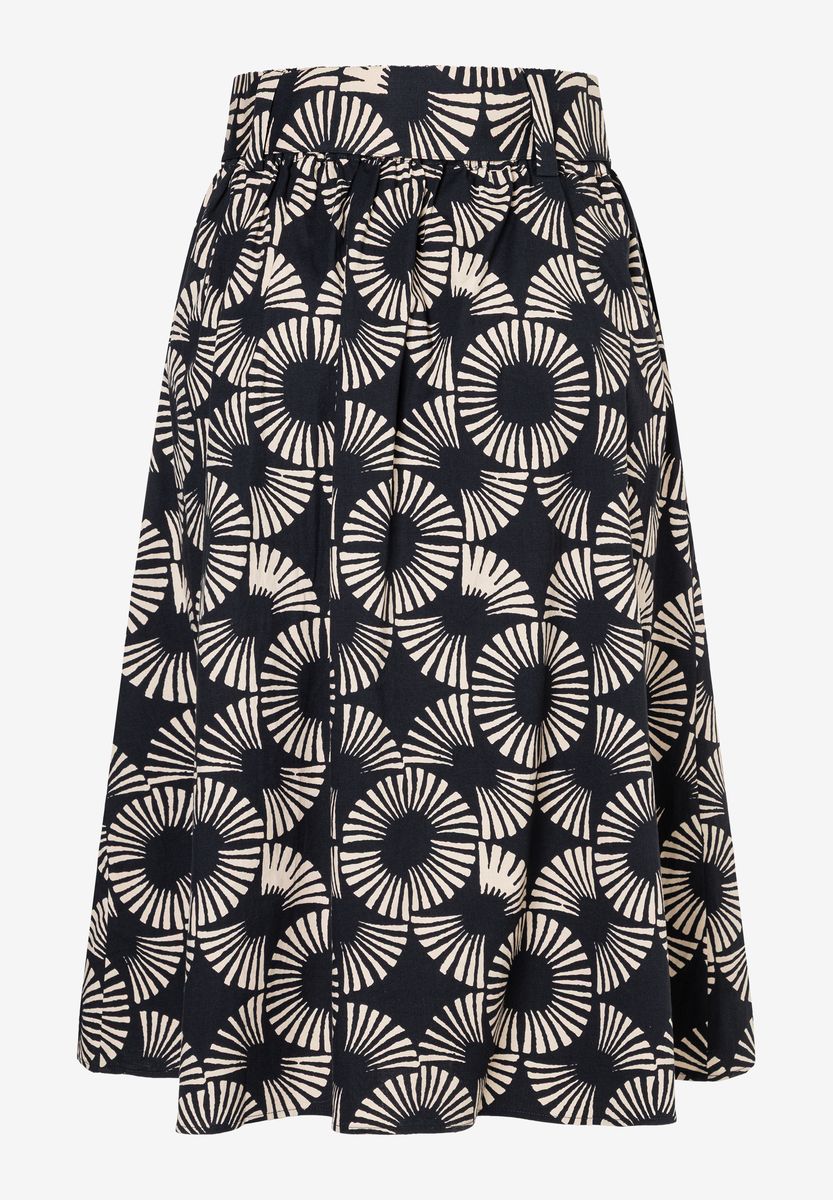 Baumwoll-A-Linien-Midirock mit Print