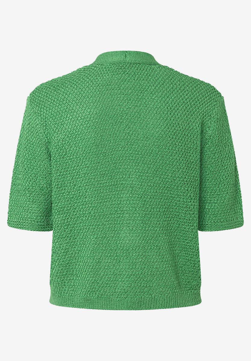 Strickjacke mit kurzen Ärmeln und Textur