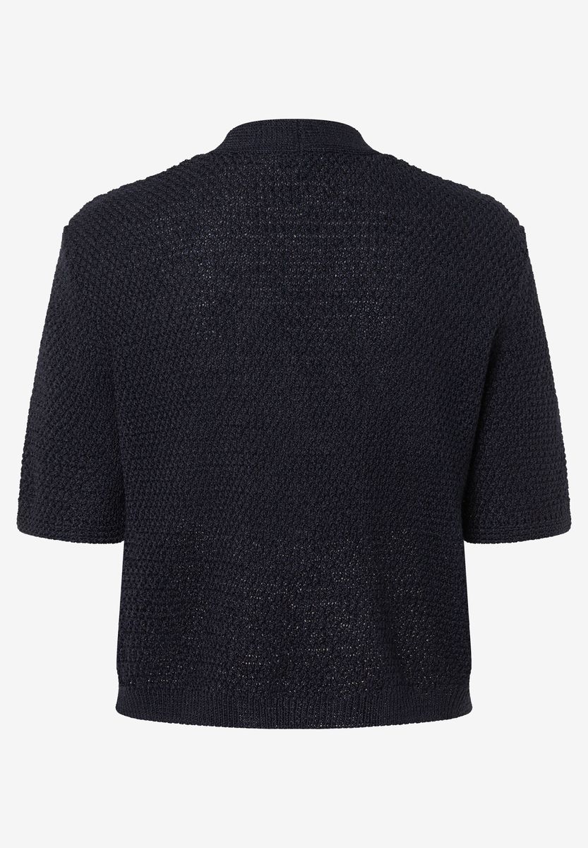Strickjacke mit kurzen Ärmeln und Textur