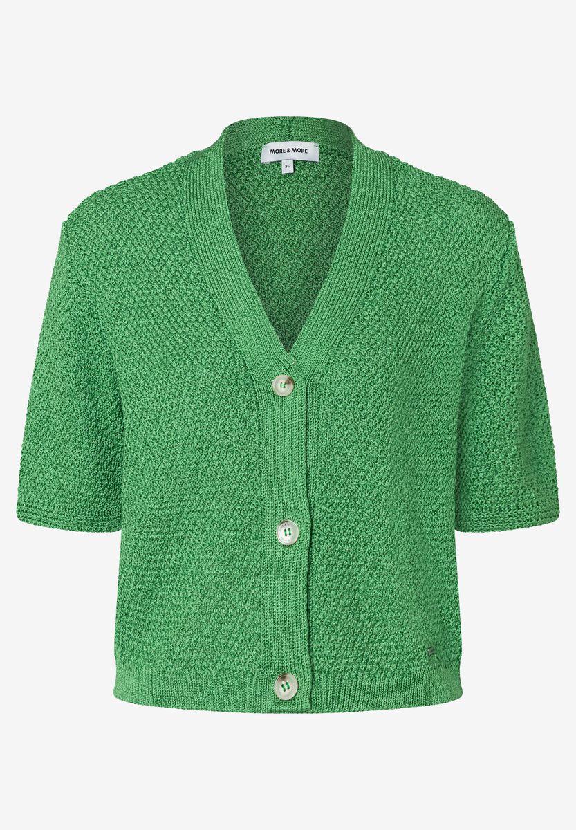 Strickjacke mit kurzen Ärmeln und Textur