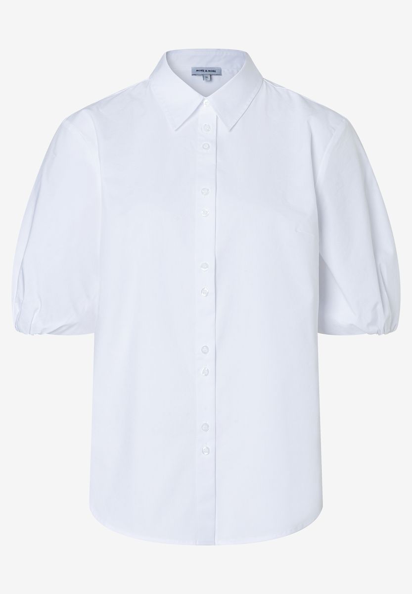Bluse mit Puffärmeln und Knopfleiste