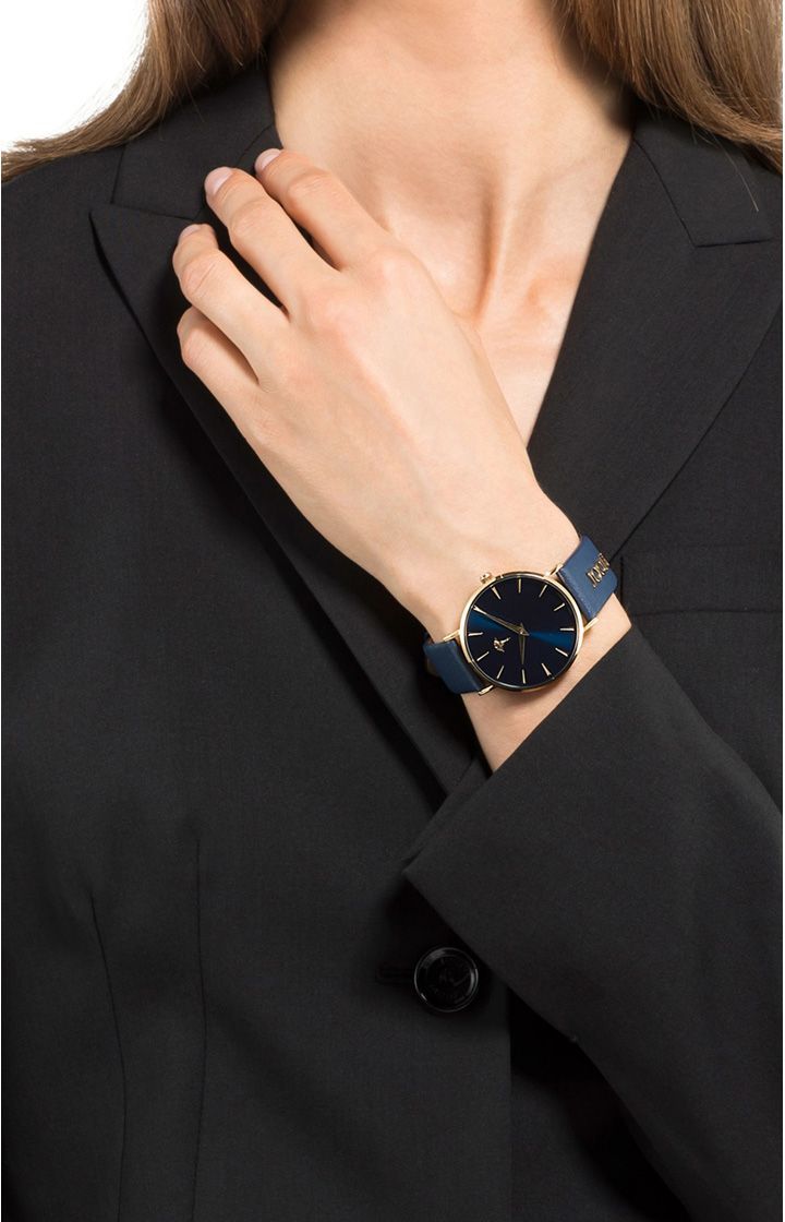 Damenuhr in Blau/Gold