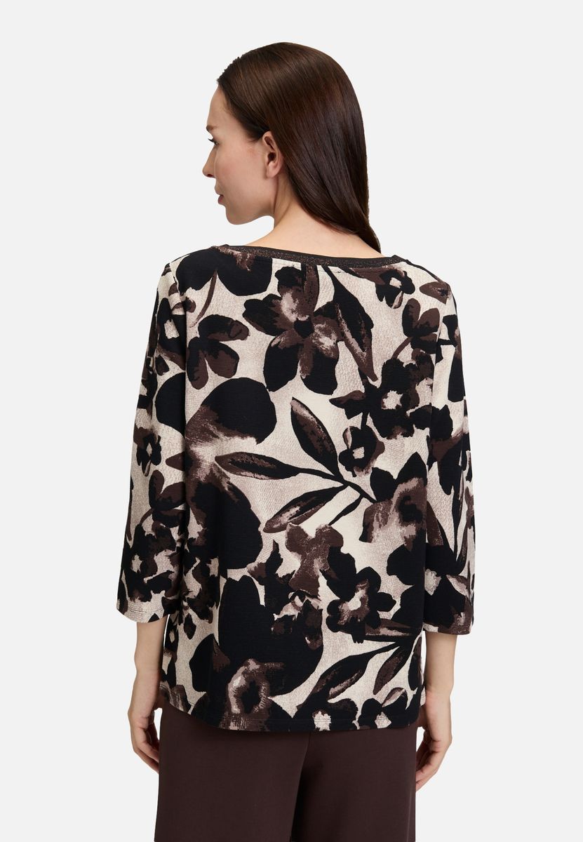 Sweatshirt mit Blumenmuster und Dreiviertelärmeln