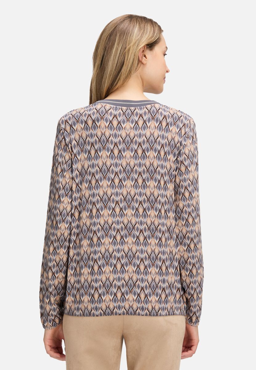 Blusenshirt mit geometrischem V-Ausschnitt