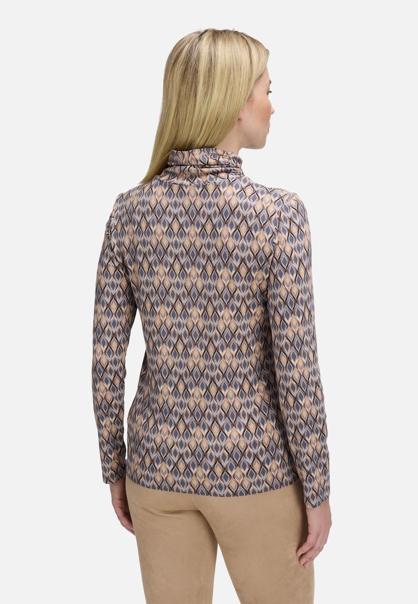 Langarmshirt mit geometrischem Rollkragenmuster