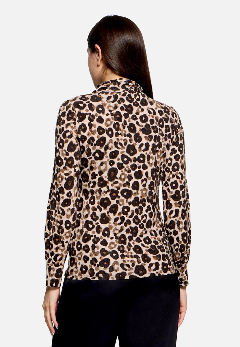 Langarmshirt mit geometrischem Rollkragenmuster