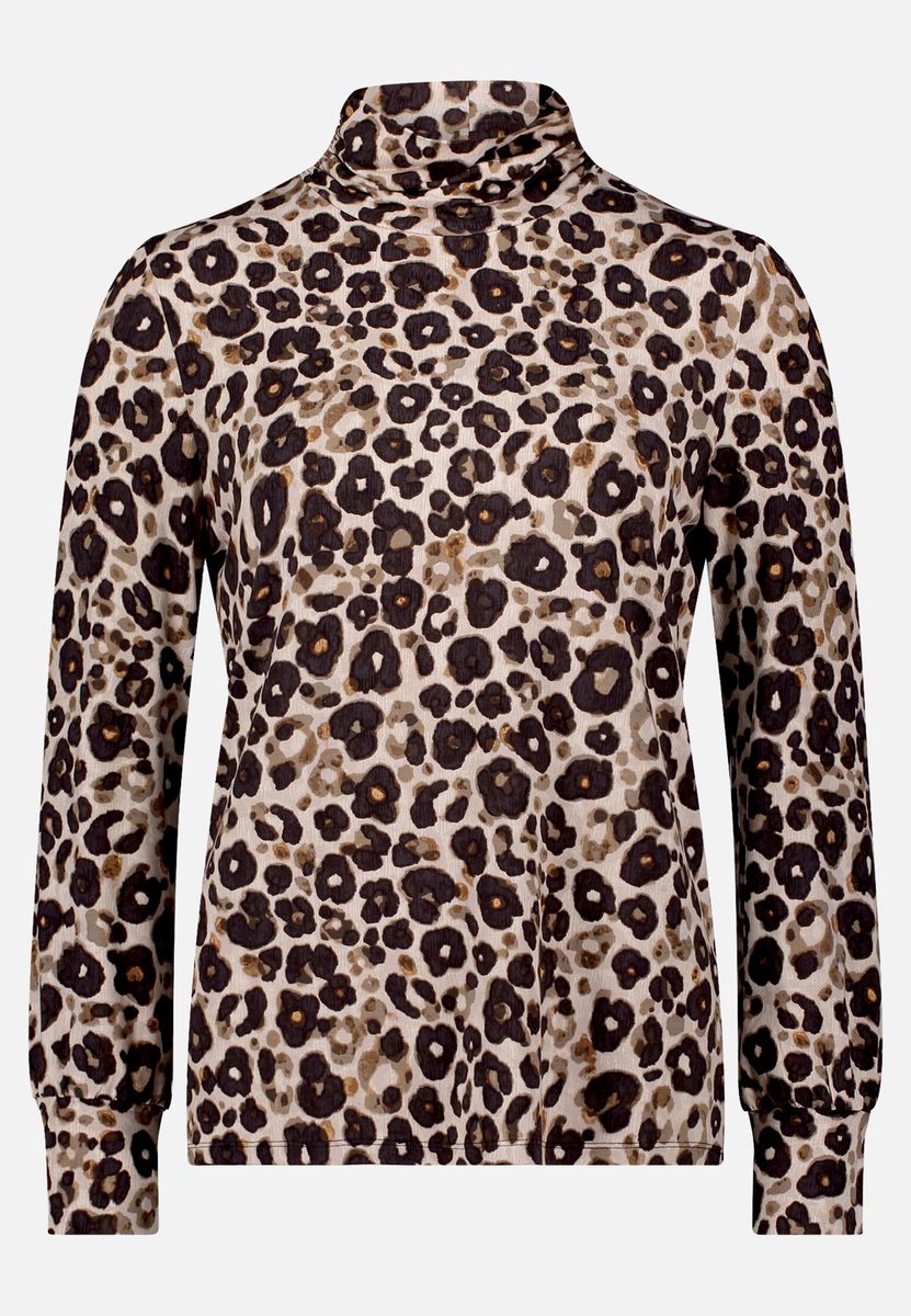 Langarmshirt mit geometrischem Rollkragenmuster