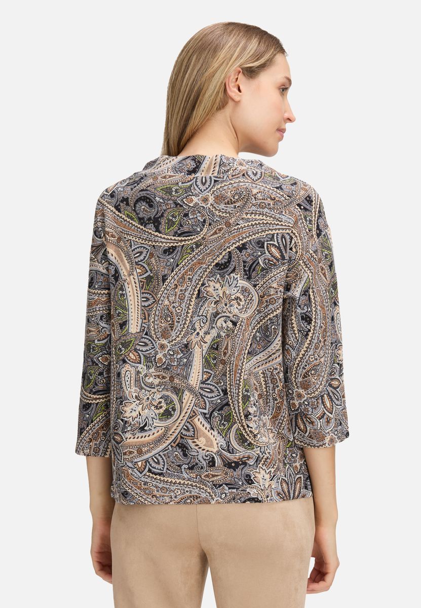 Sweatshirt mit Paisley-Print und hohem Kragen