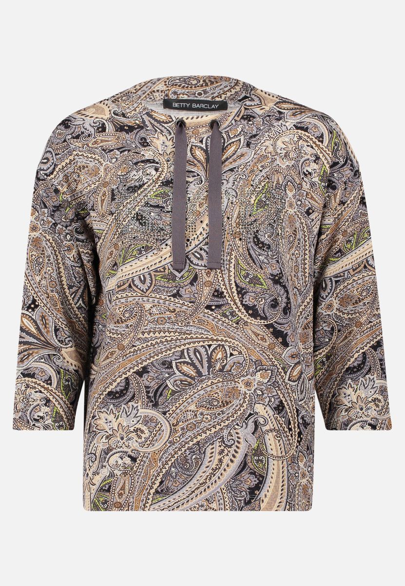 Sweatshirt mit Paisley-Print und hohem Kragen