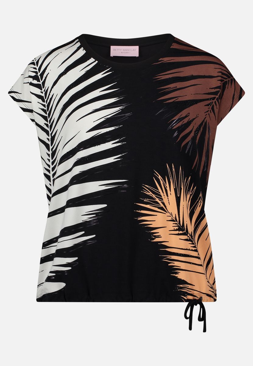 Lässiges T-Shirt mit tropischem Druck