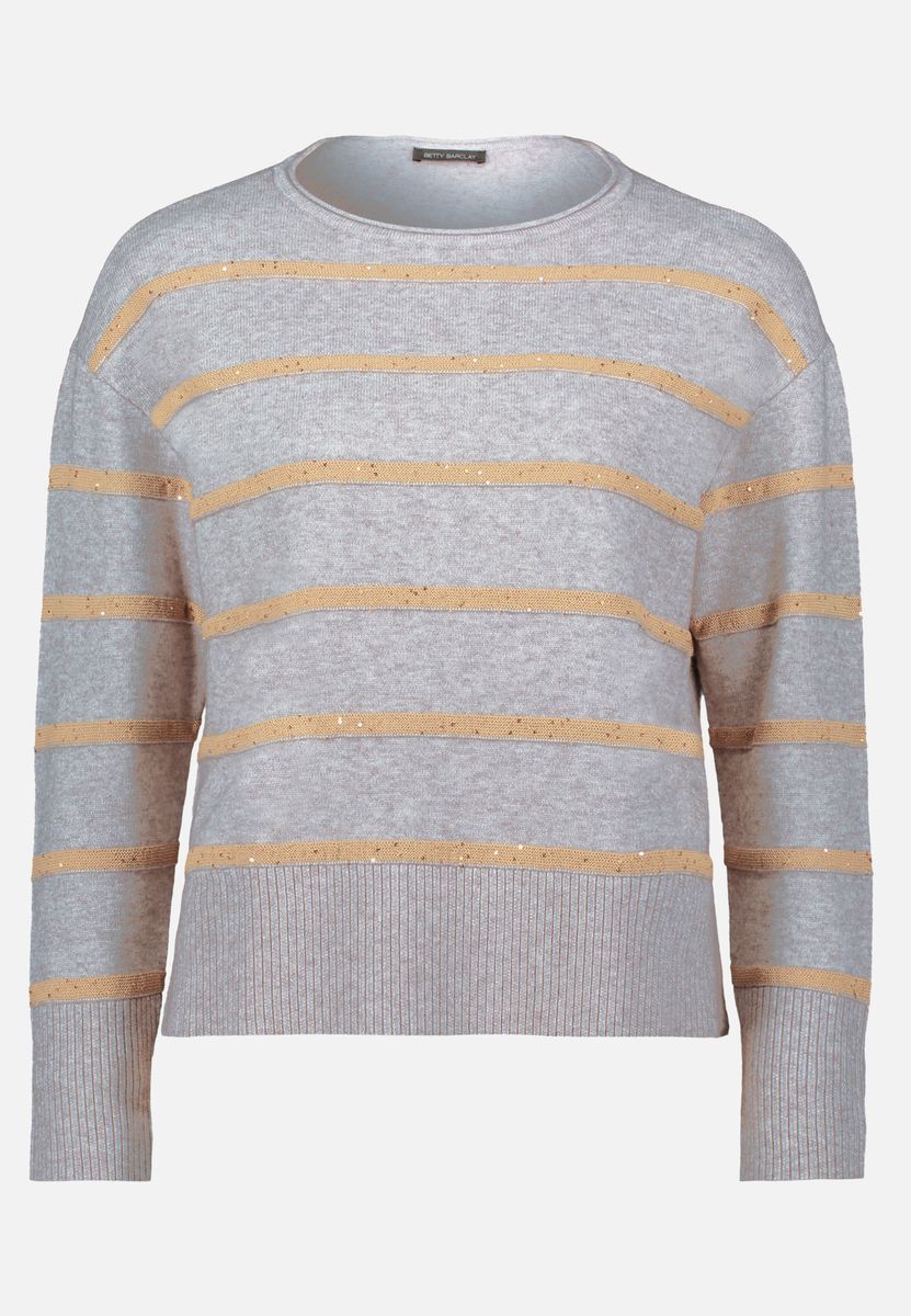 Gestreifter Strickpullover mit Pailletten