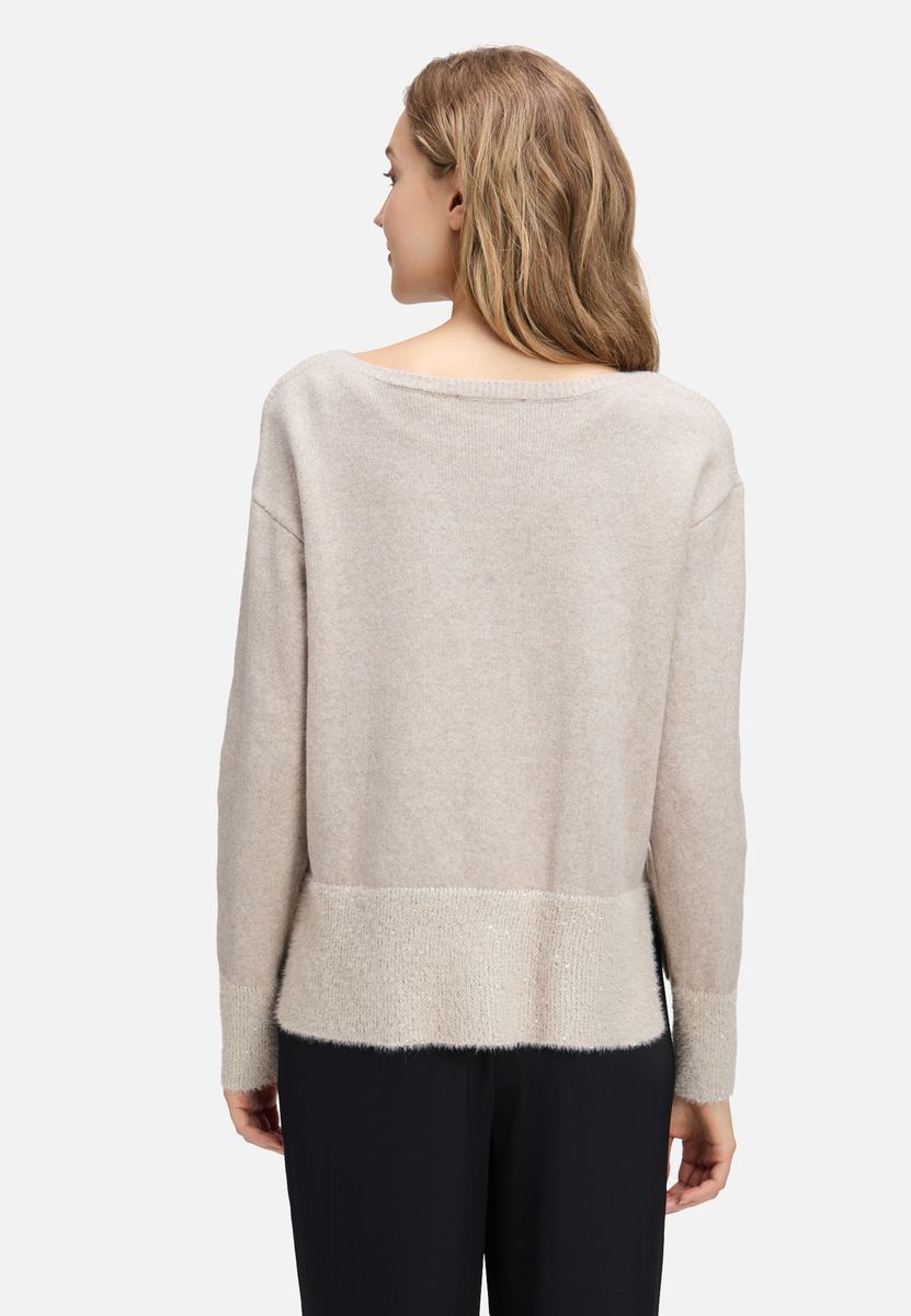 Gestreifter Strickpullover mit Pailletten