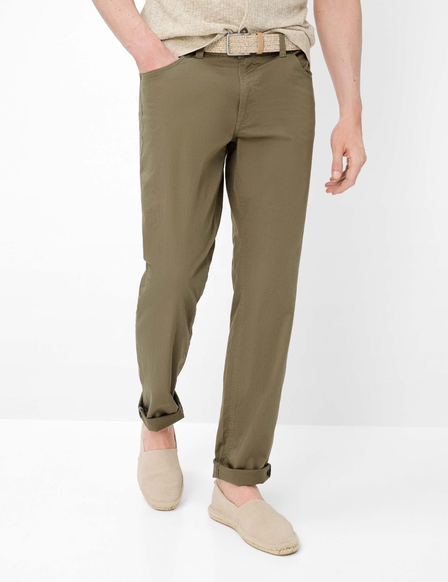 Olivgrüne Chinohose mit Regular Fit