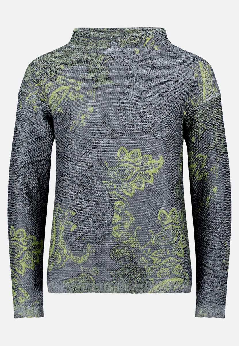 Strickpullover mit Pailletten und Paisley-Muster