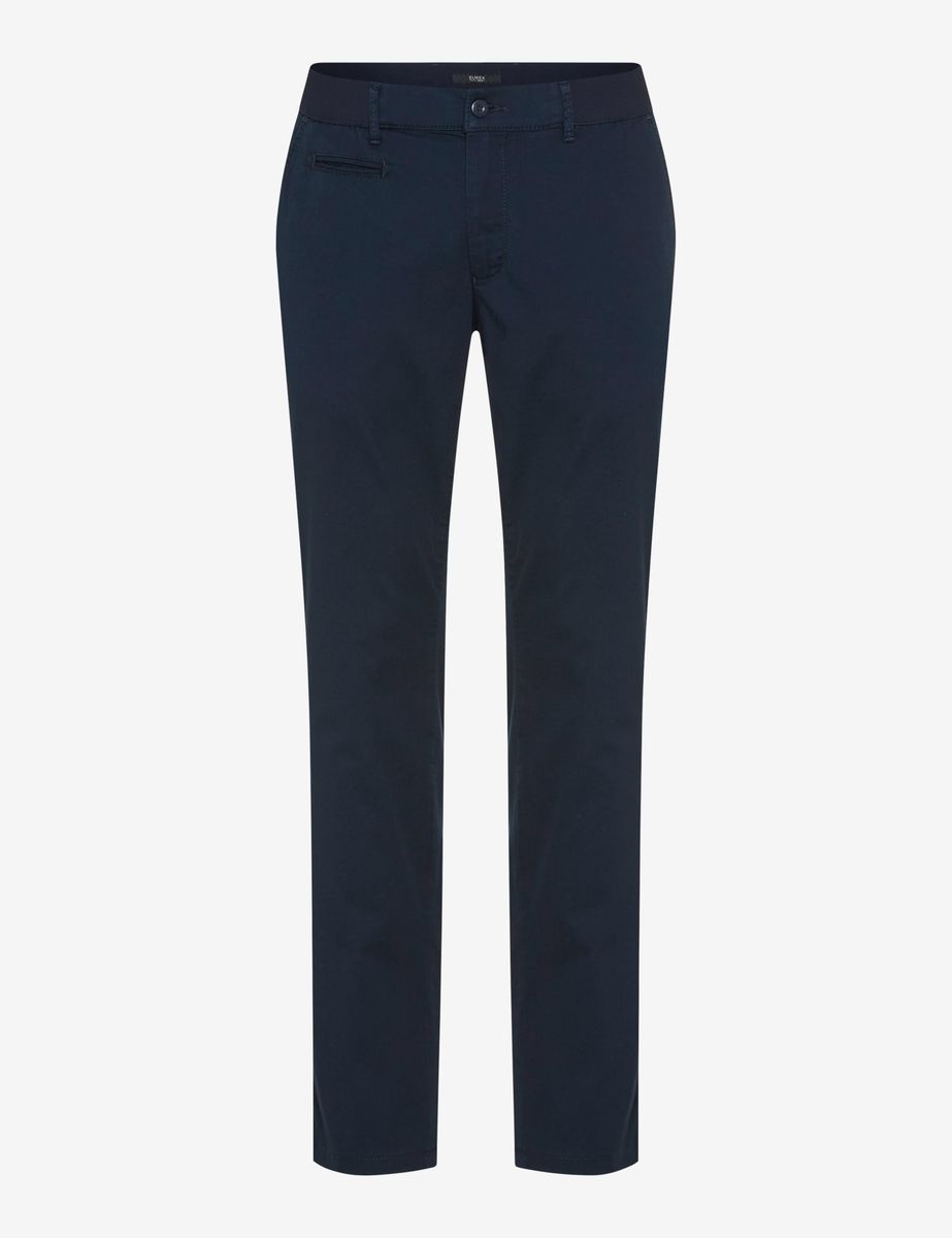 Marineblaue Flatfronthose im Regular Fit