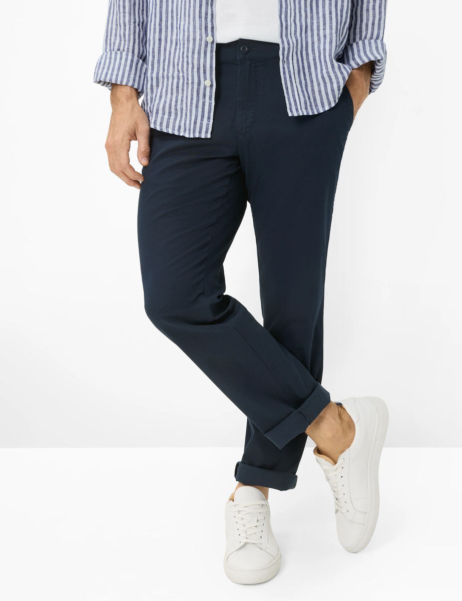 Marineblaue Flatfronthose im Regular Fit