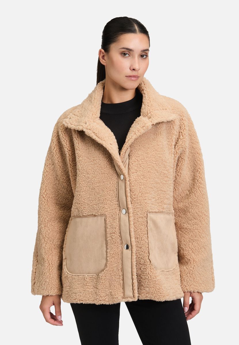 Plüschige Outdoorjacke aus Kunstfell
