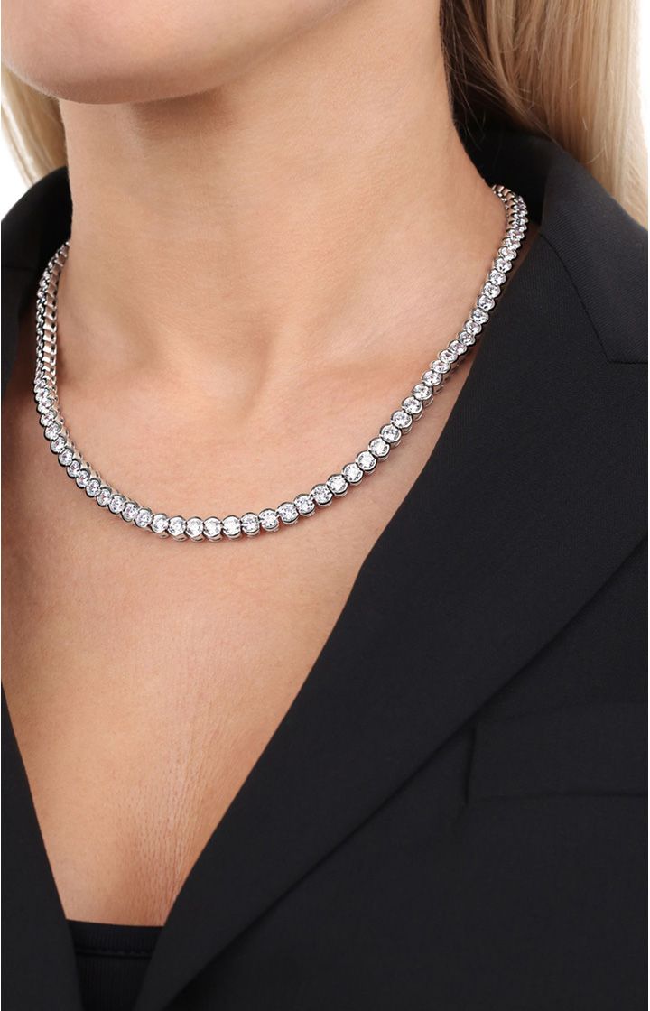 Collier-Halskette mit Zirkonia in Silber