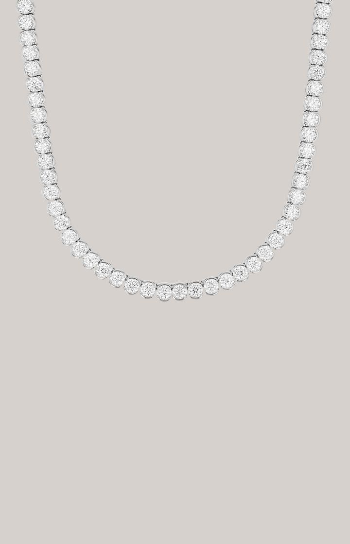 Collier-Halskette mit Zirkonia in Silber