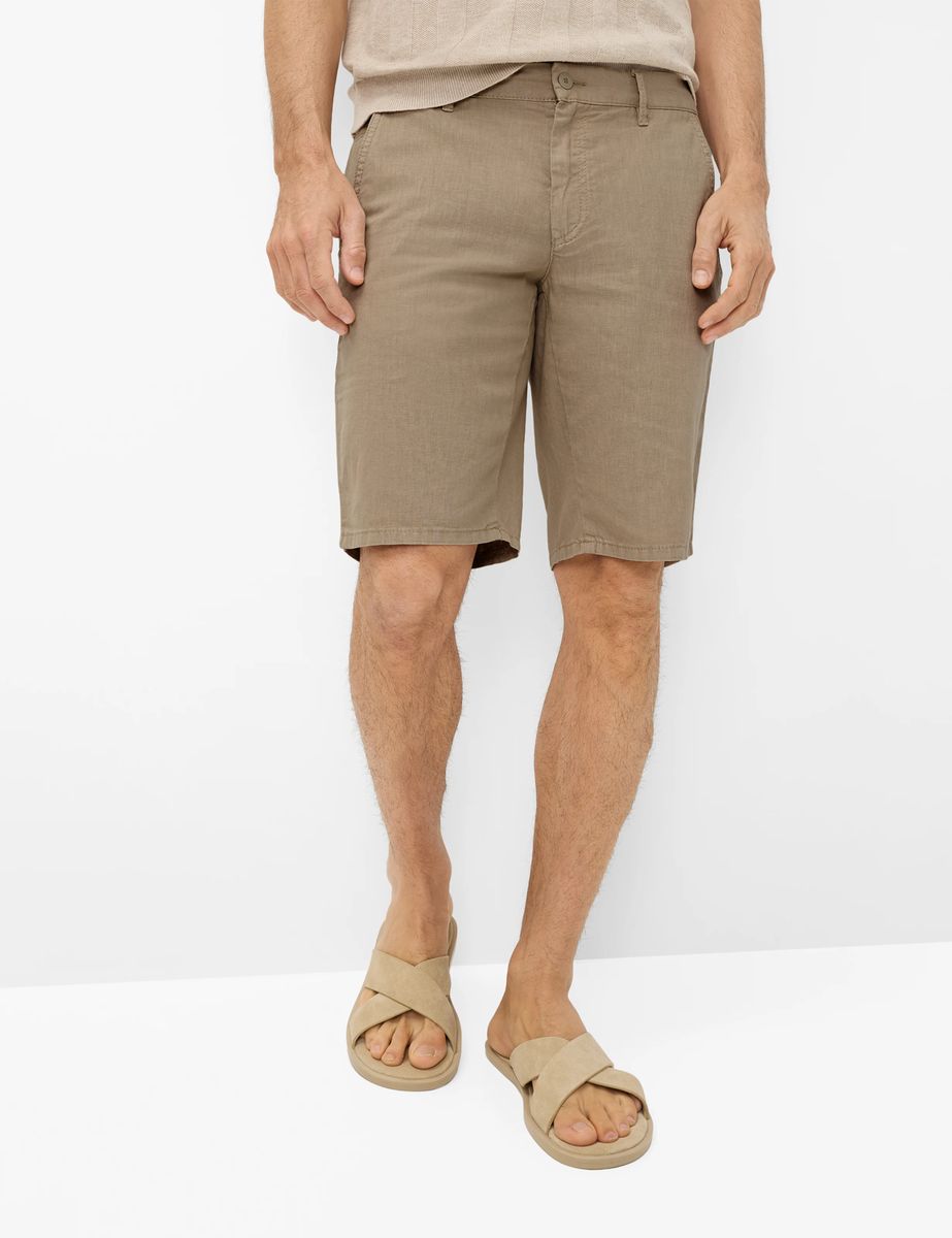 Herren Regular Fit Leinen Bermuda Shorts