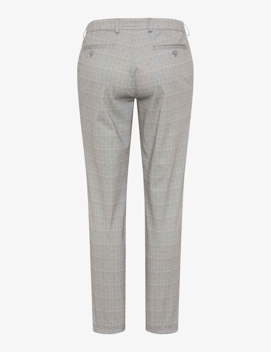 Herren Grau Karierte Slim-Fit Chinos