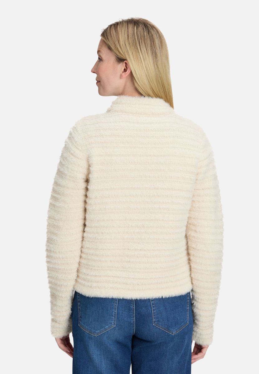 Grobstrickjacke mit Struktur und Reißverschluss