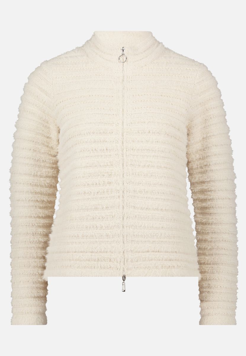Grobstrickjacke mit Struktur und Reißverschluss