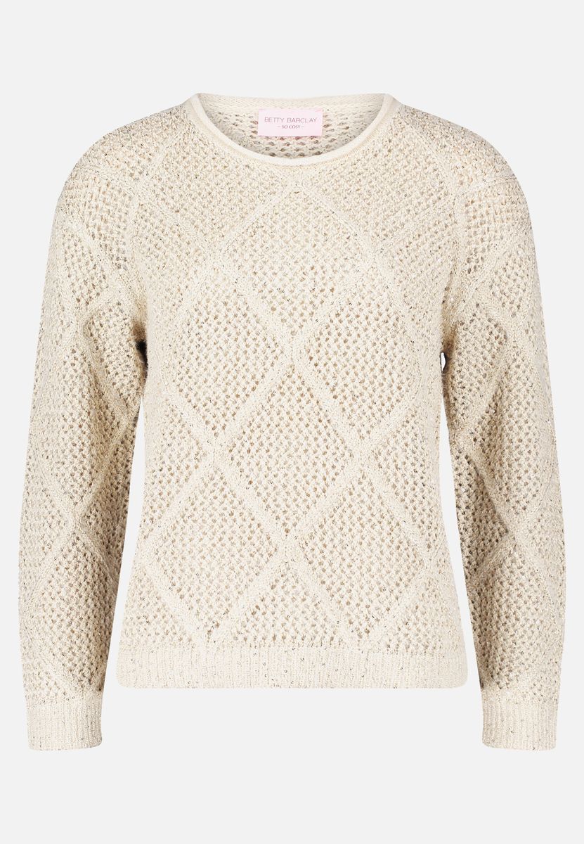 Lochstrickpullover mit Rautenmuster