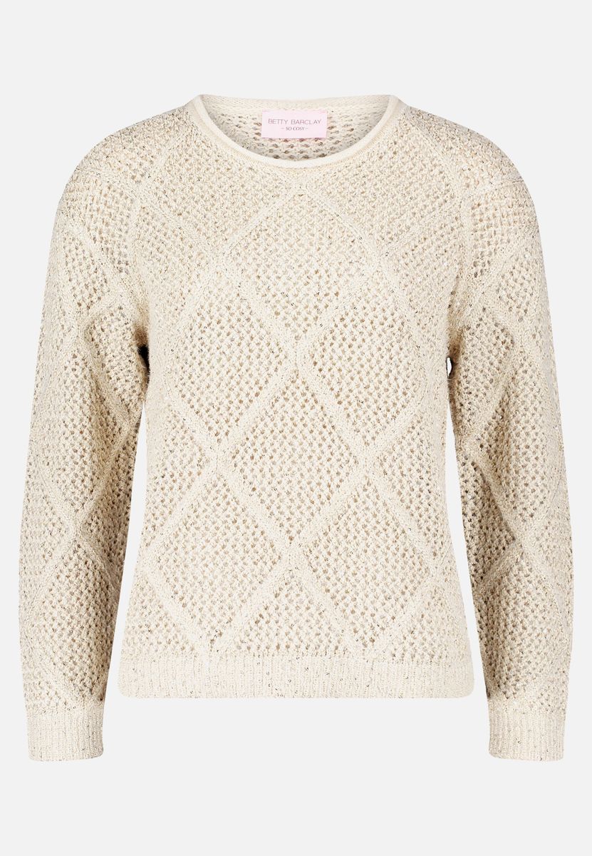 Lochstrickpullover mit Rautenmuster