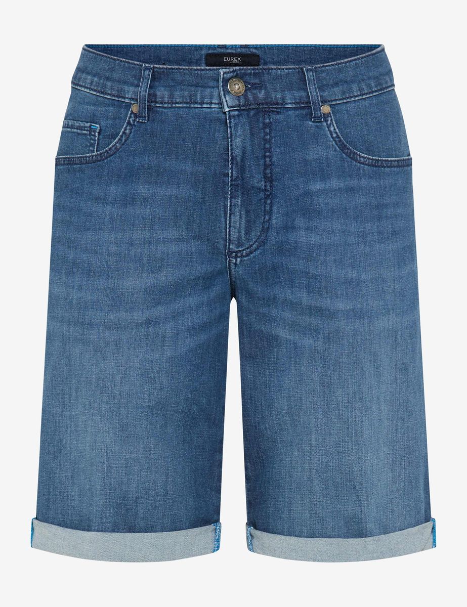 Herren Denim Bermuda Shorts, umgeschlagener Saum