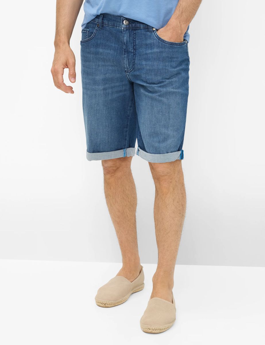 Herren Denim Bermuda Shorts, umgeschlagener Saum