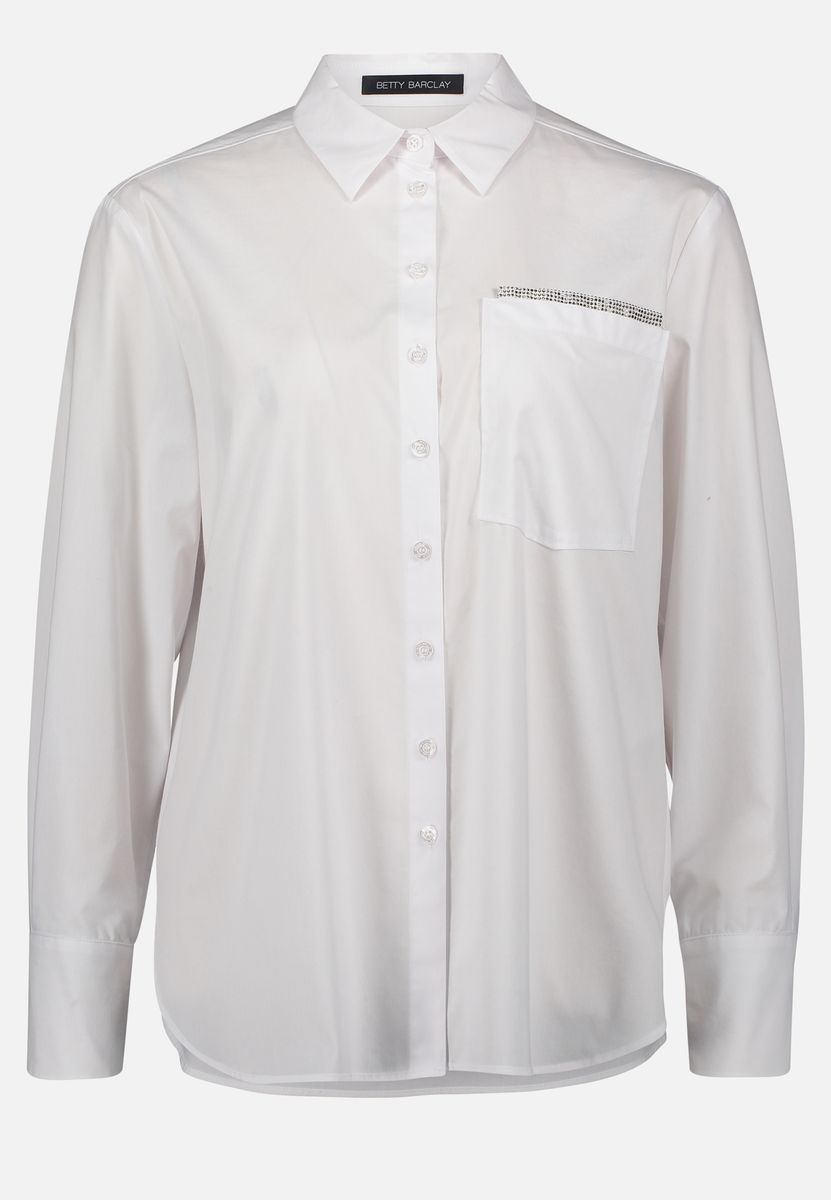 Klassische Langarm-Hemdbluse mit Knopfleiste