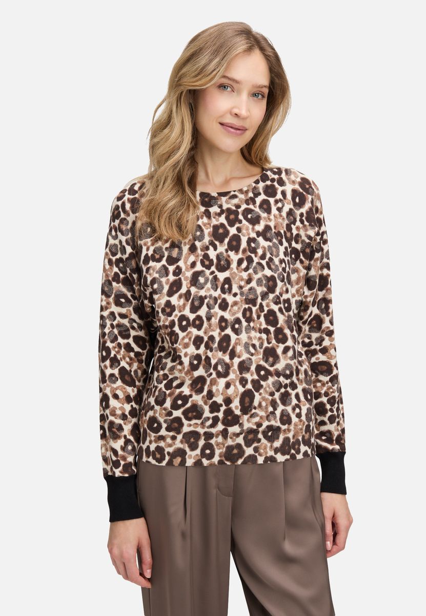 Strickpullover mit Animal-Print