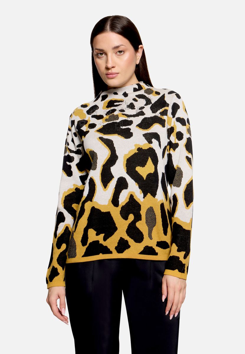 Strickpullover mit Animal-Print