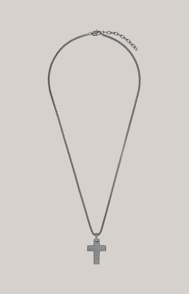 Halskette mit Anhänger in Gun/Anthrazit