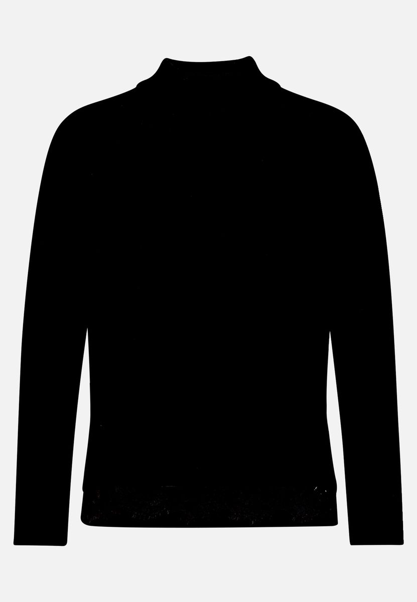Feinstrickpullover mit Spitzenkante
