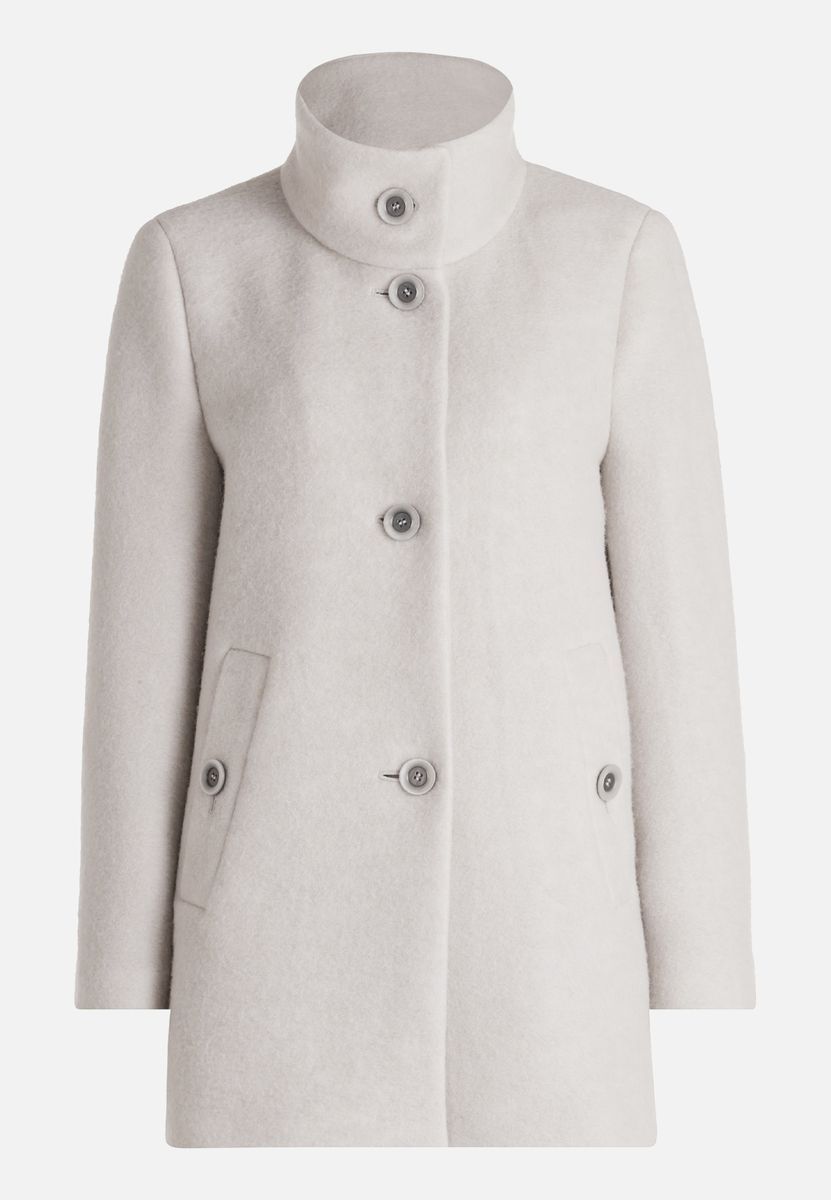Eleganter Wollmantel mit Trichterkragen