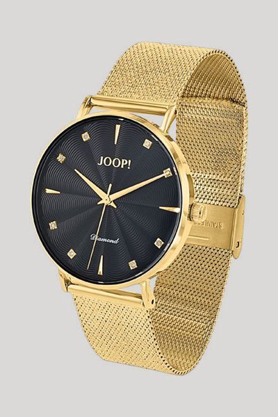 Damen-Armbanduhr mit Diamanten in Gold