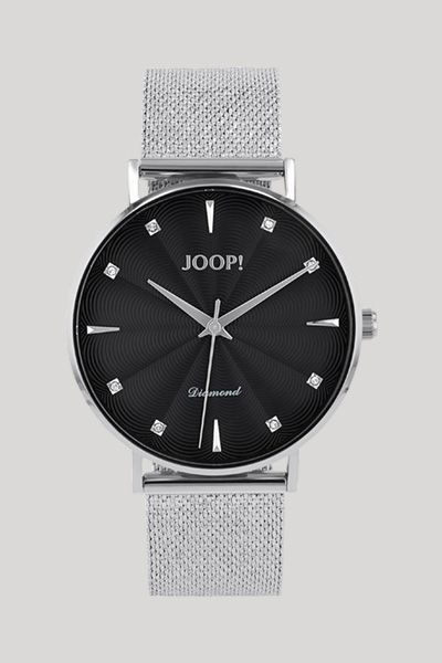 Damen-Armbanduhr mit Diamanten in Silber